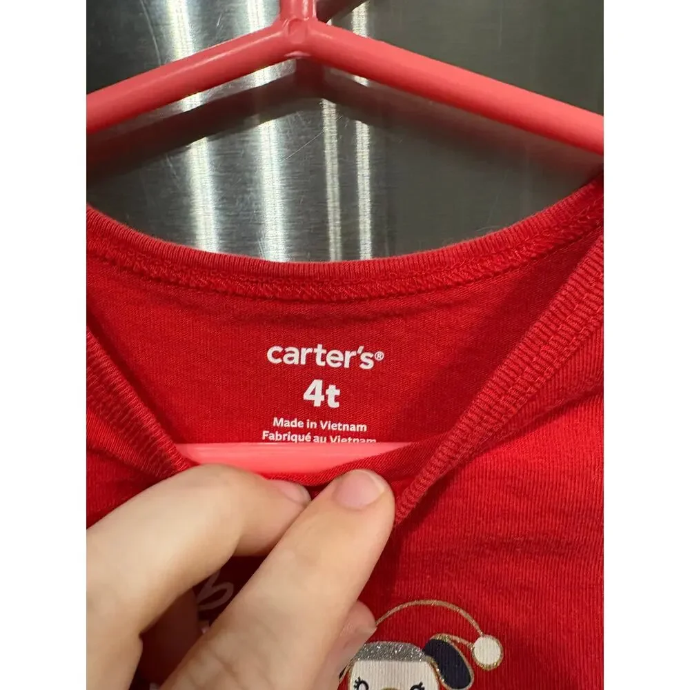 5/$20 Red LS Christmas Shirt - Carter's - 4T